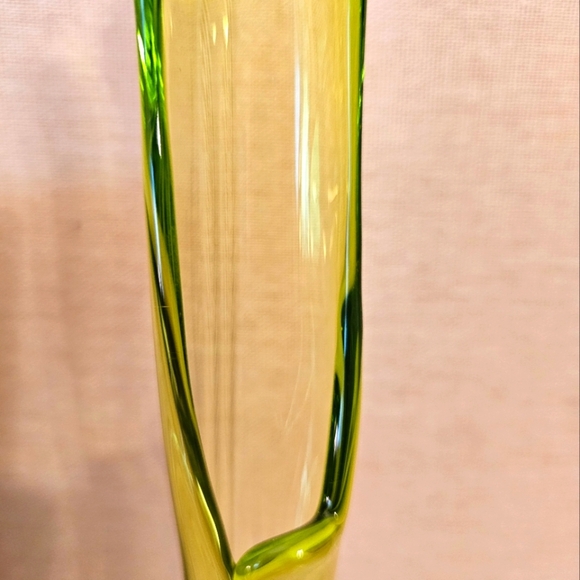 Viking Green Drape Swung Art Glass Vase - Picture 10 of 14